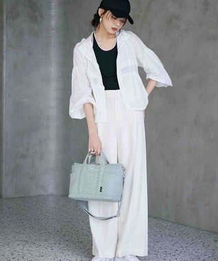 TOPKAPI 【Breath TOPKAPI】ポリメッシュ ショルダー付き トートバッグ ライトグレー