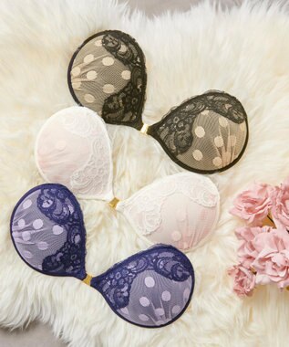 BRADELIS New York 【NuBra / ナチュラルタイプ】ヌーブラ・エアーライト ドットレース ブラック