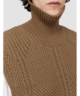 JOSEPH ミクスドメディアニット　コンビネーションベスト Oak/White