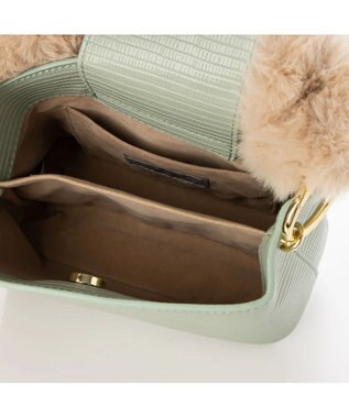 UNBILLION cachecache スパイラルエコファーハンドルスクエアミニショルダー ライトグリーン