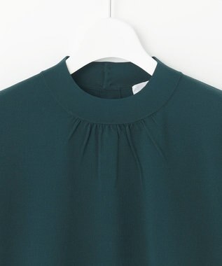 J.PRESS LADIES L 【洗える】レーヨンエリートストレッチ ギャザースリーブ ニット ダークグリーン系