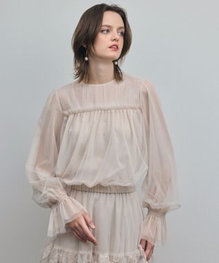チュールタイブラウス