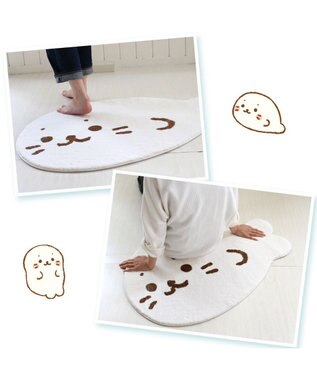 Mother garden しろたん ダイカット フロアラグ Sサイズ 99×66cm -