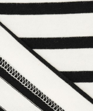 SHARE PARK LADIES 【KIDS】ボートネックボーダーＴシャツ オフ×ブラックボーダー