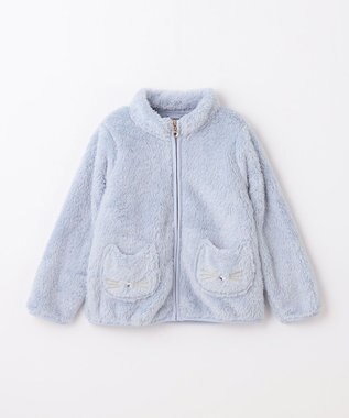 ANY KIDS ネコポケットボアブルゾン サックスブルー