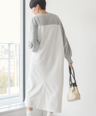 AMERICAN HOLIC 異素材ラグランスリーブロングワンピース Off White