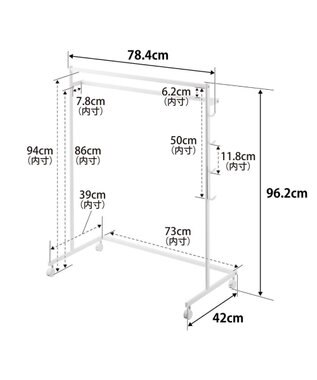 tower 収納力アップハンガーラック タワー 2段 ホワイト ホワイト