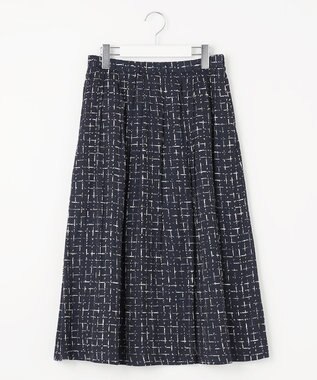 自由区 【セットアップ対応・ウエストゴム】スクラッチチェックプリント スカート ネイビー系5