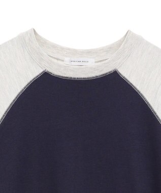 AMERICAN HOLIC 異素材ラグランスリーブロングワンピース Navy