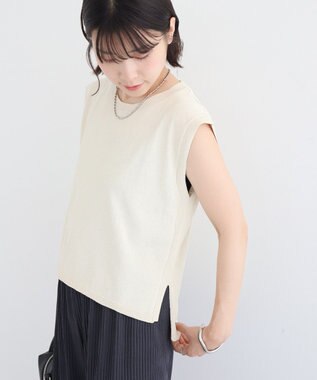 Green Parks ・Ｐｅｔｉｔ　Ｆｌｅｕｒ　ノースリリネンライクニット Light Beige