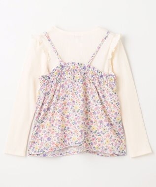 ANY KIDS 花柄キャミセット 長袖 Tシャツ エクリュ×エクリュ系花柄