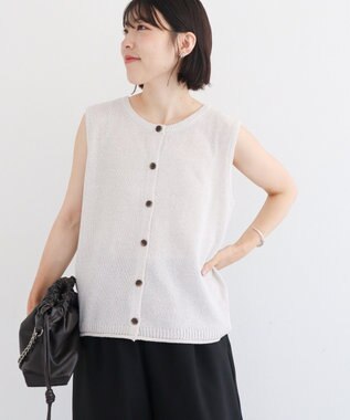 Green Parks 前後２ｗａｙ　ミックスカラーノースリーブニット Light Gray