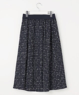 自由区 【セットアップ対応・ウエストゴム】スクラッチチェックプリント スカート ネイビー系5