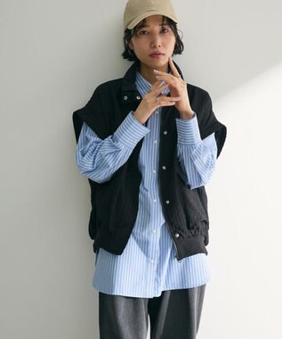 Green Parks イージーケアストライプシャツ Blue