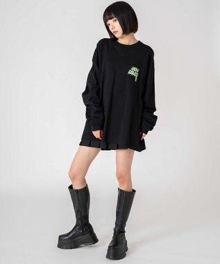 WEGO 【ユニセックス着用ITEM】別注BENDAVISグラフィックT（LS） ブラック