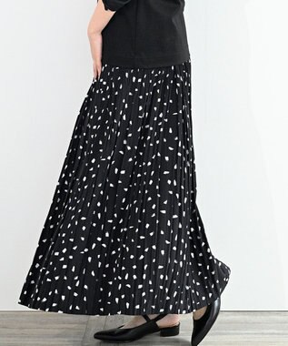 FORFORMO Pleated Skirt プリーツスカート プリントブラック
