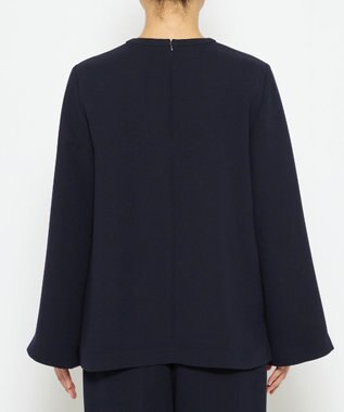 uncrave 【防シワ・洗濯機洗い可】ウォッシャブルダブルクロス スリットスリーブ ブラウス（uncrave STANDARD） ネイビー