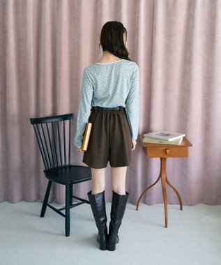 earth music&ecology 【WEB限定】アイレットジャカードタイトプルオーバー Flower yellow