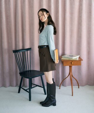 earth music&ecology 【WEB限定】アイレットジャカードタイトプルオーバー Flower yellow