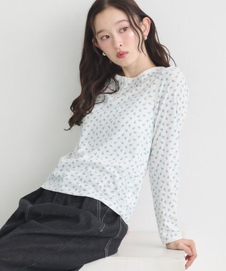 earth music&ecology 【WEB限定】アイレットジャカードタイトプルオーバー Blue