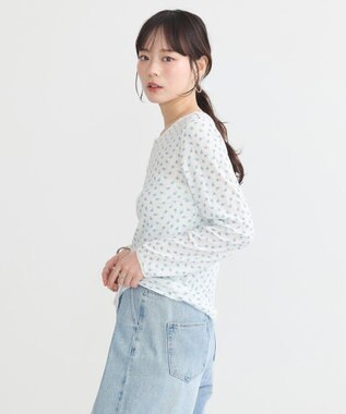 earth music&ecology 【WEB限定】アイレットジャカードタイトプルオーバー Blue