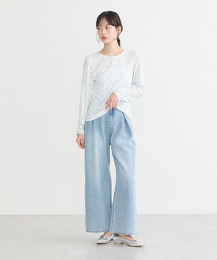 earth music&ecology 【WEB限定】アイレットジャカードタイトプルオーバー Blue