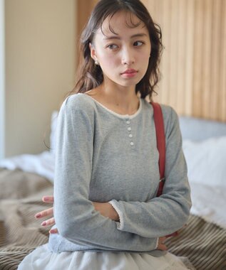 earth music&ecology 【WEB限定】アイレットジャカードタイトプルオーバー Gray