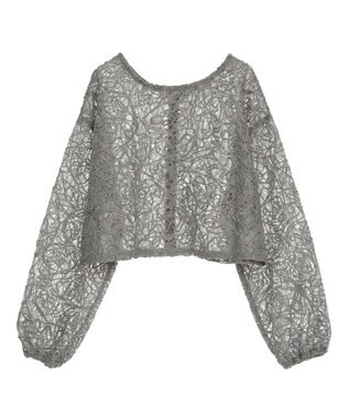 Green Parks ・ＥＬＥＮＣＡＲＥ　ＤＵＥ　２ｗａｙコードレースカーデ Charcoal Gray