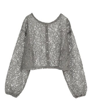 Green Parks ・ＥＬＥＮＣＡＲＥ　ＤＵＥ　２ｗａｙコードレースカーデ Charcoal Gray