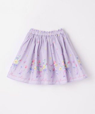 ANY KIDS フラワー ブーケ プリント スカパン ラベンダー系