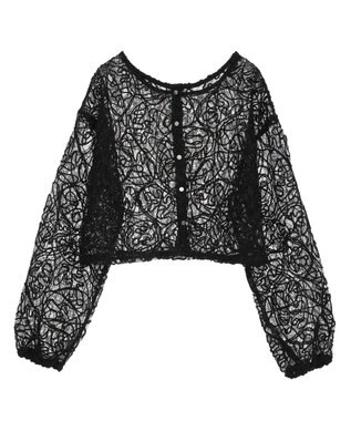 Green Parks ・ＥＬＥＮＣＡＲＥ　ＤＵＥ　２ｗａｙコードレースカーデ Black