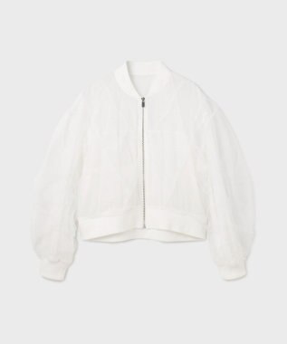 GRACE CONTINENTAL チュールギャザーブルゾン ホワイト