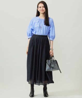 自由区 S シアー スカート ネイビー