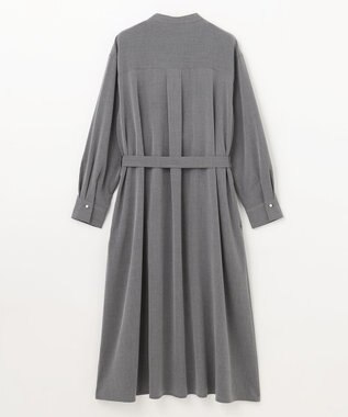 ANY 【洗濯機可能/ストレッチ】ウールライク前開きワンピース グレー