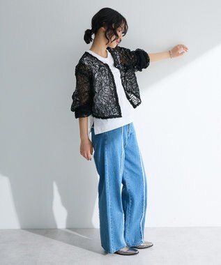 Green Parks ・ＥＬＥＮＣＡＲＥ　ＤＵＥ　２ｗａｙコードレースカーデ Black