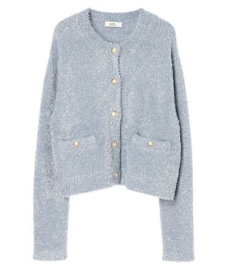 earth music&ecology キラキラシャギーカーディガン Sax