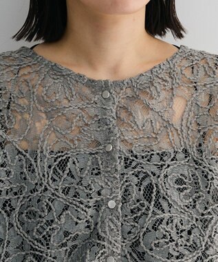 Green Parks ・ＥＬＥＮＣＡＲＥ　ＤＵＥ　２ｗａｙコードレースカーデ Charcoal Gray