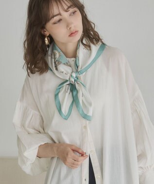 WEGO 【ANGIE VINTAGE】ボリュームスリーブ バンドカラー シャツワンピース オフホワイト