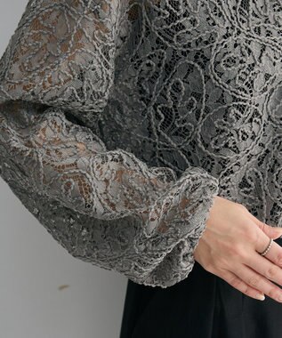 Green Parks ・ＥＬＥＮＣＡＲＥ　ＤＵＥ　２ｗａｙコードレースカーデ Charcoal Gray