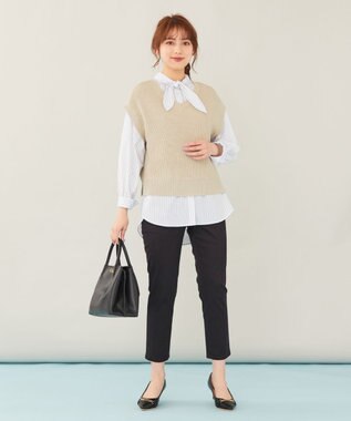 ANY SIS 【前後着用可】スムースタッチ2WAYニット ベスト ベージュ