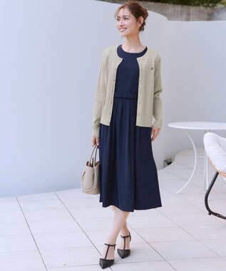 Tiaclasse ワンポイント刺繍ケーブルカーディガン ライトベージュ