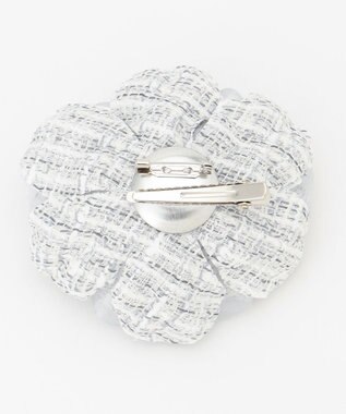 J.PRESS LADIES ツイード コサージュ ライトグレー系