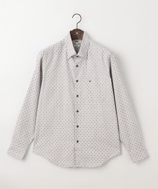 JOSEPH ABBOUD 【オーガニックコットン】フランネルペイズリー柄プリント シャツ ライトグレー系5