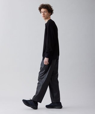 UNFILO MENS イージーケア ワッフル ヘンリーネック [23年春夏商品] ブラック