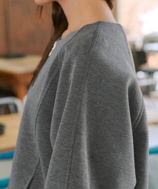 Tiaclasse ダンボールポンチノーカラーブルゾン チャコールグレー