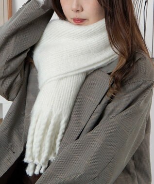 WEGO 【ユニセックス着用ITEM】リブニットストール ホワイト