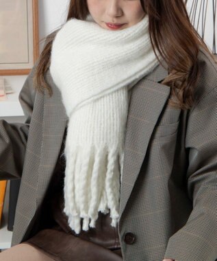 WEGO 【ユニセックス着用ITEM】リブニットストール ホワイト