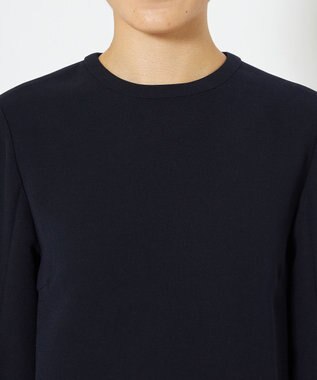 uncrave 【防シワ・洗濯機洗い可】ウォッシャブルダブルクロス スリットスリーブ ブラウス（uncrave STANDARD） ネイビー