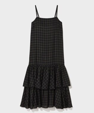 GRACE CONTINENTAL ラメチェックキャミドレス ブラック