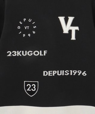 23区GOLF 【MEN】【ウォッシャブル】グラフィックダブルジャガードニット ブラック系